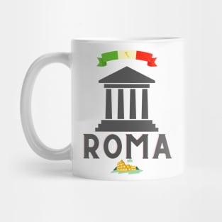In this work you can see the Roman Forum, the main square of ancient Rome and the most popular place. And there is also Coloseo, which is also one of the favorite sites of the ancient Romans. Mug